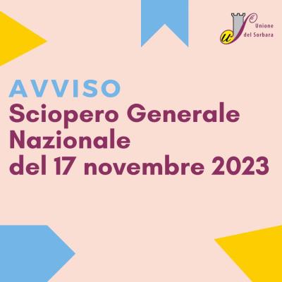 AVVISO: Sciopero Generale Nazionale  foto 