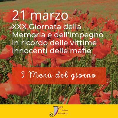 Giornata della Legalità - Menù nelle Scuole foto 
